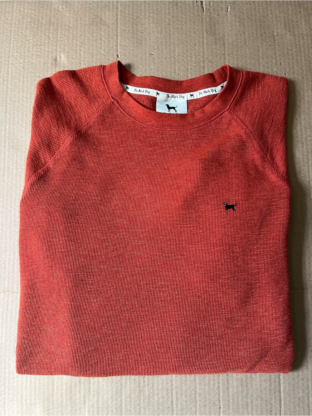 Men’s Medium The Black Dog Thermal Long Sleeve Shirt Burnt Orange